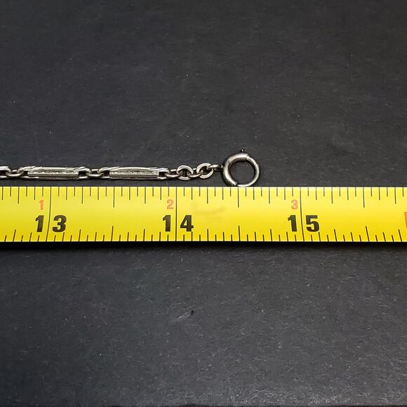 Victorian Simmons Gold Filled Watch Chain Choker Necklace 14.5" Art Deco Signed - Picture 4 of 6